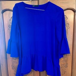 Blue Long Sleeve Top